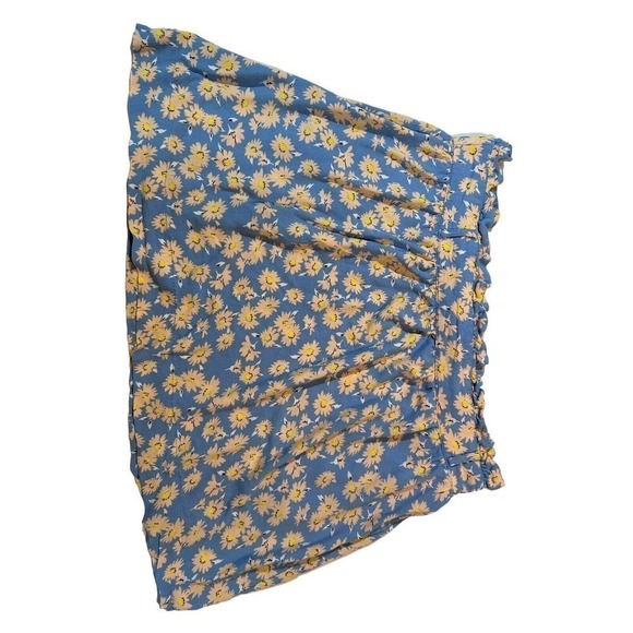 Who What Wear Blue Daisy Print Skirt Women's Size XL (No Belt) - Picture 11 of 12